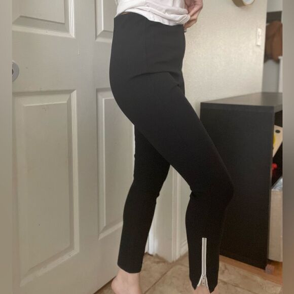 Rag & Bone Simone Slim Pants Size 8 Black White Zipper Ankle Length - Picture 3 of 5